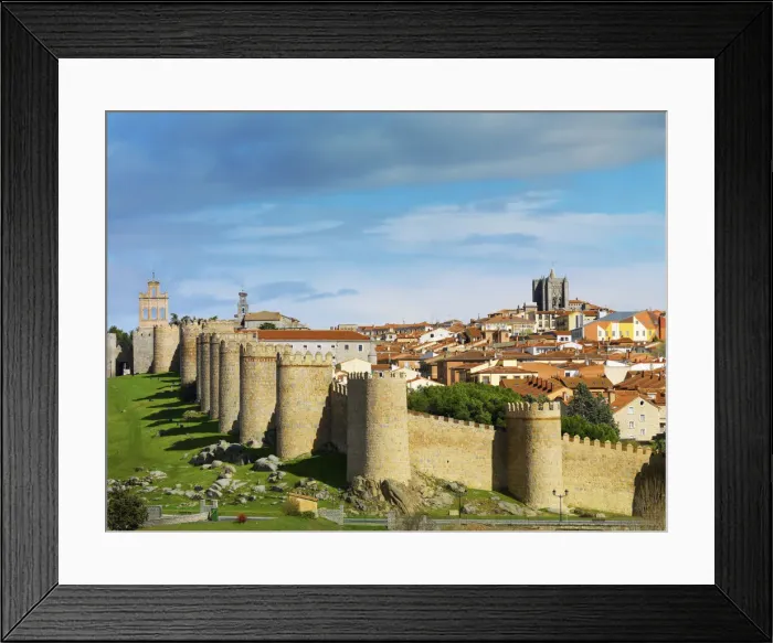 Framed Print : Spain, Castile and Leon, Avila. Fortified walls around the old city, listed as World Framed Print : Spain, Castile and Leon, Avila. Fortified walls around the old city, listed as World