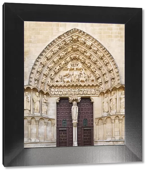 Spain, Castile and Doorway of Saint Mary of Burgos cathedral, UNESCO World Heritage site