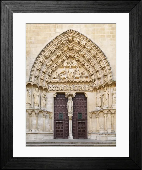 Framed Print : Spain, Castile and Doorway of Saint Mary of Burgos cathedral, UNESCO World Heritage site