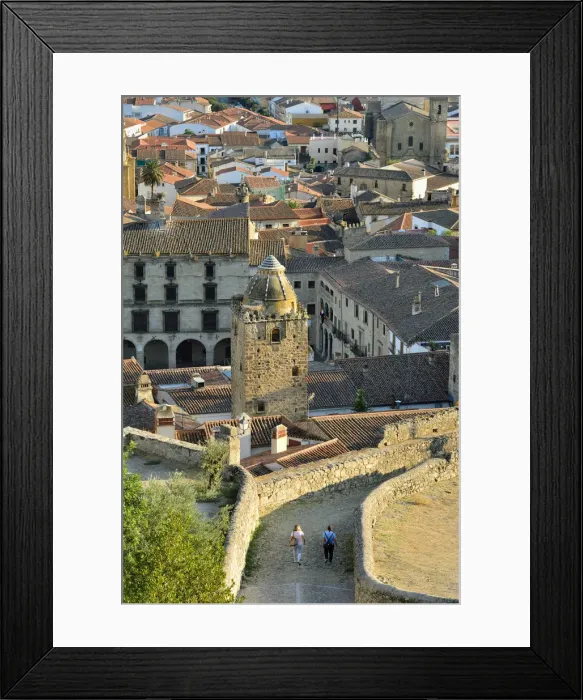 Framed Print : Tranquil pathway leading to the Old Town of Trujillo, Spain Framed Print : Tranquil pathway leading to the Old Town of Trujillo, Spain
