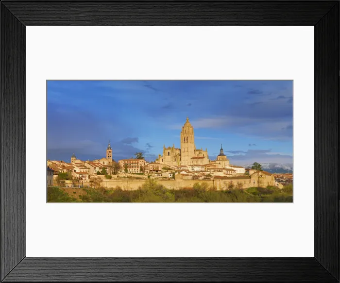 Framed Print : Spain, Castile and Leon, Segovia, Panorama of cathedral at sunset Framed Print : Spain, Castile and Leon, Segovia, Panorama of cathedral at sunset
