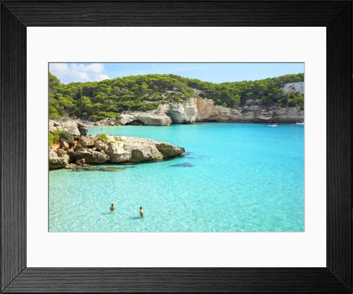 Framed Print : View of Cala Mitjana, Menorca; Balearic Islands; Spain; Europe Framed Print : View of Cala Mitjana, Menorca; Balearic Islands; Spain; Europe