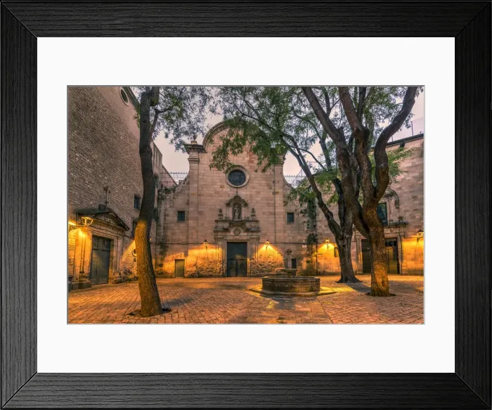 Framed Print : Plaza de San Felipe Neri with the baroque-style Church of Saint Philip Neri, Gothic Framed Print : Plaza de San Felipe Neri with the baroque-style Church of Saint Philip Neri, Gothic