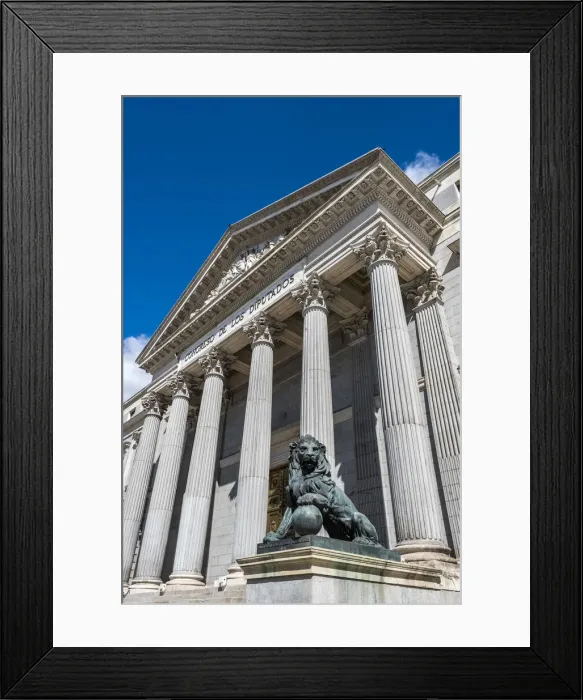 Framed Print : Congress of Deputies or Congreso de los Diputados building, the lower house of