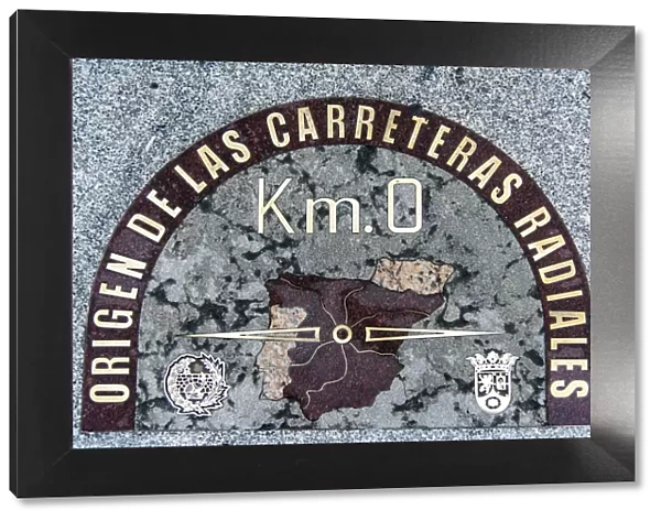Plaque on the floor marking as the kilometre zero from which all radial roads in Spain