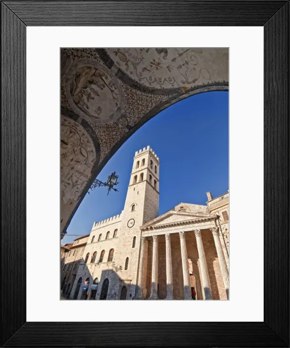 Framed Print : Palazzo del Capitano del Popolo and Tempio di Minerva, Assisi, Perugia District, Umbria