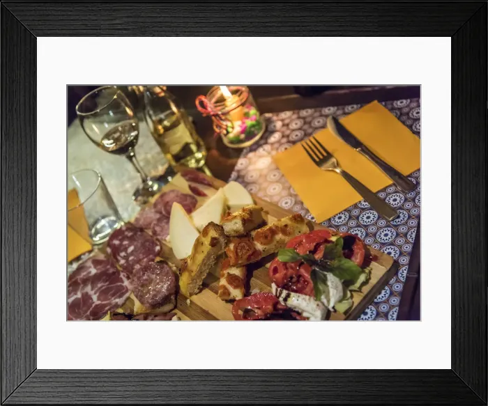 Framed Print : europe, Italy, Umbria, Bevagna. mixed Italian appetizers