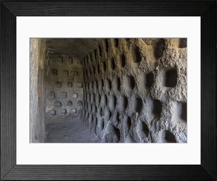 Framed Print : europe, italy, Umbria, Orvieto. Dovecote in Orvieto underground