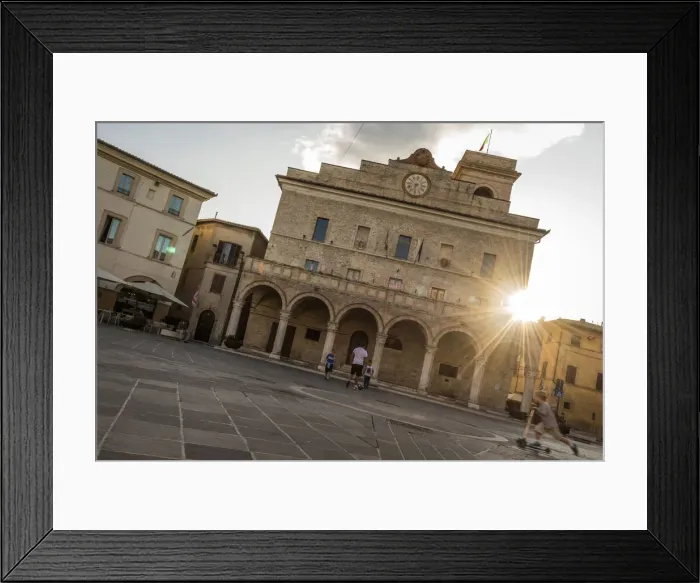 Framed Print : europe, Italy, Umbria. Piazza and palazzo comunale of Montefalco at sunset Framed Print : europe, Italy, Umbria. Piazza and palazzo comunale of Montefalco at sunset