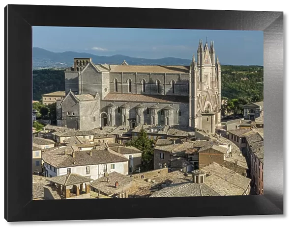 europe, italy, Umbria, Orvieto. view of the cathedral from the torre del moro