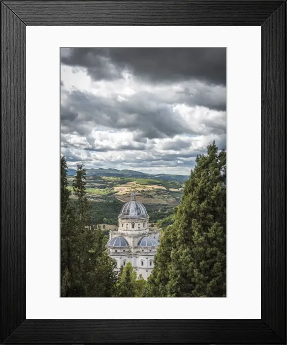 Framed Print : europe, Italy, Umbria. View from Todi to the pilgrimage church Santa Maria della Framed Print : europe, Italy, Umbria. View from Todi to the pilgrimage church Santa Maria della