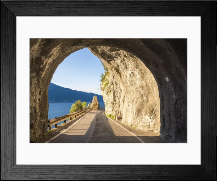 Framed Print : Strada della Forra, Tremosine, lake Garda, Brescia district, Lombardy, Italy Framed Print : Strada della Forra, Tremosine, lake Garda, Brescia district, Lombardy, Italy