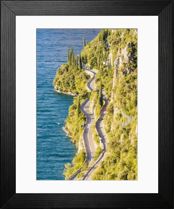 Framed Print : Strada della Forra, Tremosine, lake Garda, Brescia district, Lombardy, Italy Framed Print : Strada della Forra, Tremosine, lake Garda, Brescia district, Lombardy, Italy