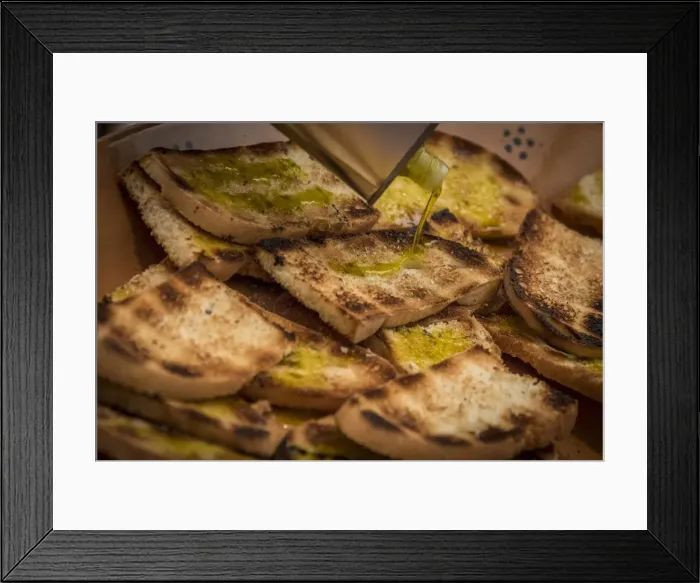 Framed Print : europe, italy, umbria. toasted bread with olive oil Framed Print : europe, italy, umbria. toasted bread with olive oil