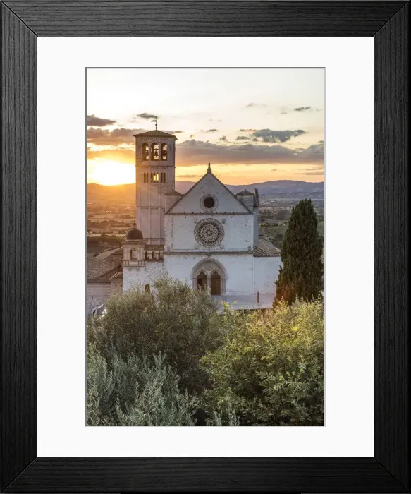Framed Print : Europe, Italy, Umbria, Assisi. Sunset at the Basilica of Saint Francis of Assisi Framed Print : Europe, Italy, Umbria, Assisi. Sunset at the Basilica of Saint Francis of Assisi