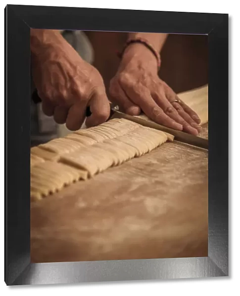 europe, italy, umbria. Pasta making traditional style
