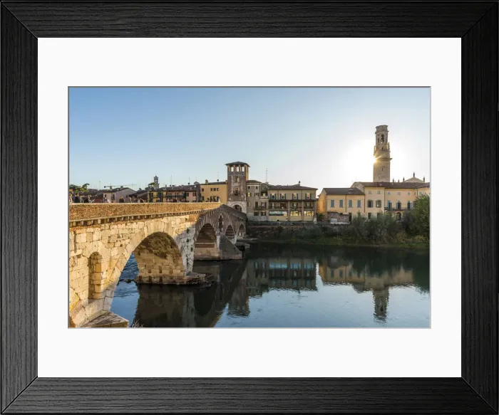Framed Print : europe, Italy, Veneto. Verona, view over the Adige River towards the cathedral Framed Print : europe, Italy, Veneto. Verona, view over the Adige River towards the cathedral