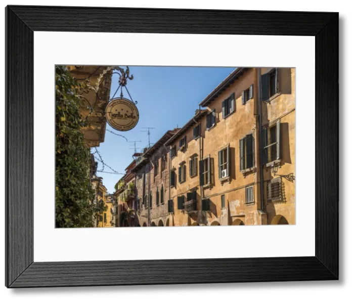 Framed Print : europe, Italy, Veneto. Verona, street in the historic centre Framed Print : europe, Italy, Veneto. Verona, street in the historic centre
