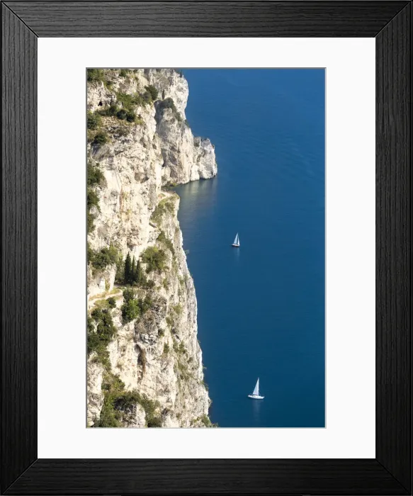 Framed Print : Italy. Veneto. Verona district. Lake Garda. Riva del Garda. Lake and Ponale trial