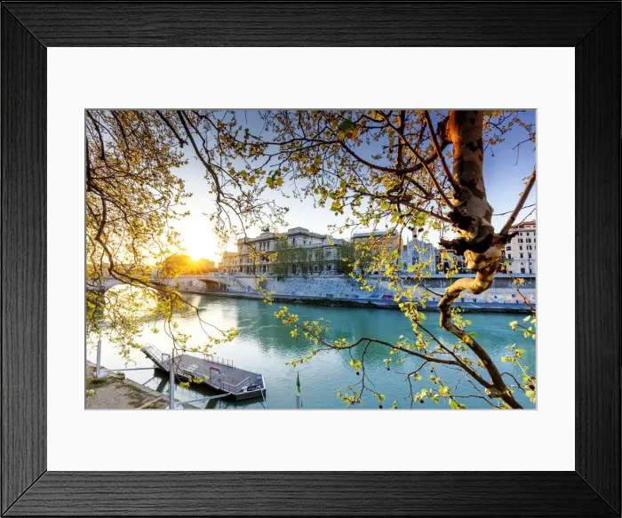 Framed Print : Italy, Rome, law court reflecting on Tevere river Framed Print : Italy, Rome, law court reflecting on Tevere river