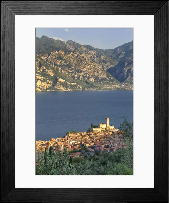 Framed Print : Italy. Veneto. Verona district. Lake Garda. Malcesine. Scaligero castle Framed Print : Italy. Veneto. Verona district. Lake Garda. Malcesine. Scaligero castle