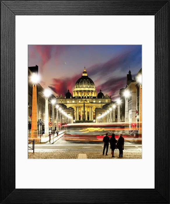 Framed Print : Italy, Rome, St. Peter Basilica by night Framed Print : Italy, Rome, St. Peter Basilica by night