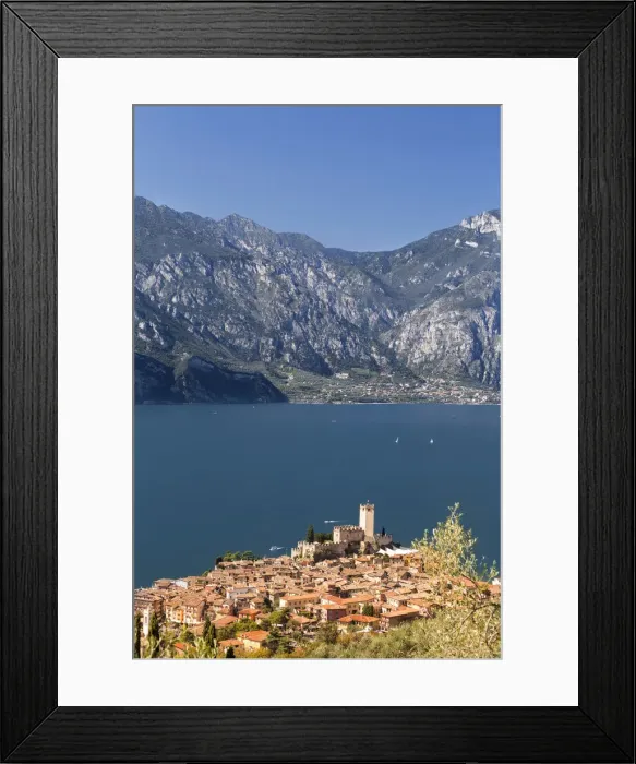 Framed Print : Italy. Veneto. Verona district. Lake Garda. Malcesine. Scaligero castle Framed Print : Italy. Veneto. Verona district. Lake Garda. Malcesine. Scaligero castle