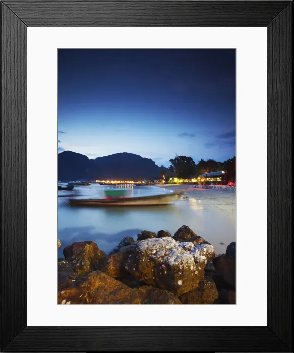 Framed Print : Ao Ton Sai beach at dusk, Ko Phi Phi Don, Thailand Framed Print : Ao Ton Sai beach at dusk, Ko Phi Phi Don, Thailand