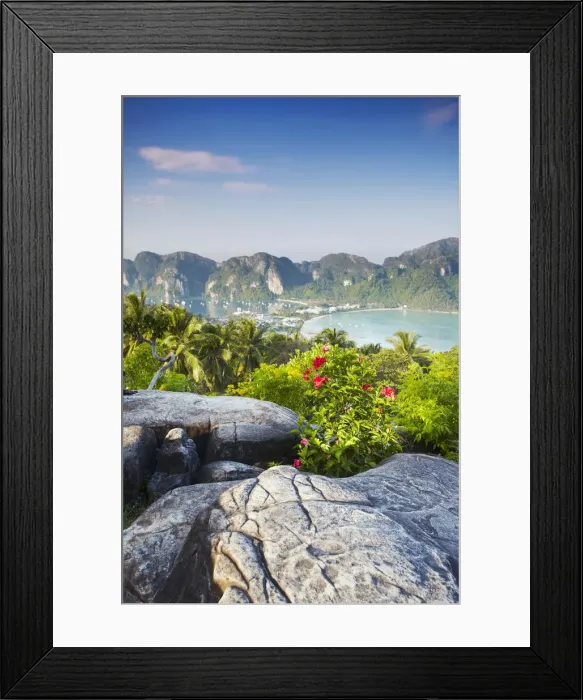 Framed Print : View of Ao Ton Sai and Ao Lo Dalam beaches, Ko Phi Phi Don, Thailand Framed Print : View of Ao Ton Sai and Ao Lo Dalam beaches, Ko Phi Phi Don, Thailand