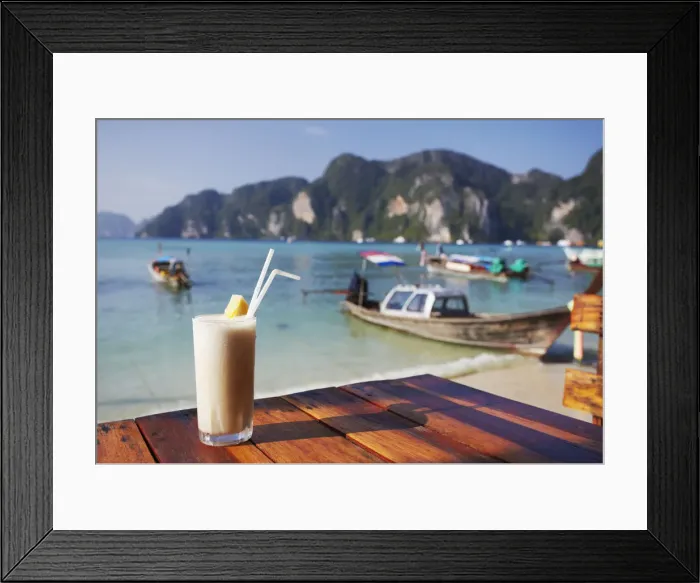 Framed Print : Fruit shake on Ao Ton Sai beach, Ko Phi Phi Don, Thailand Framed Print : Fruit shake on Ao Ton Sai beach, Ko Phi Phi Don, Thailand