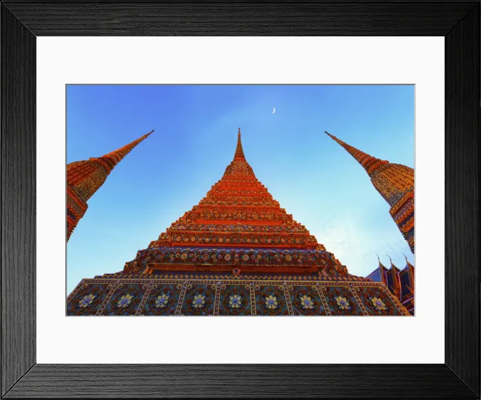 Framed Print : Thailand, bangkok, Chedis at Wat Pho, Dusk
