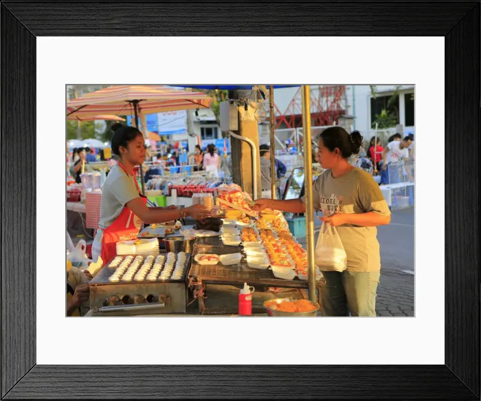 Framed Print : South East Asia, Thailand, Southern Thailand, Songkhla Province, Songkhla, food vendor Framed Print : South East Asia, Thailand, Southern Thailand, Songkhla Province, Songkhla, food vendor