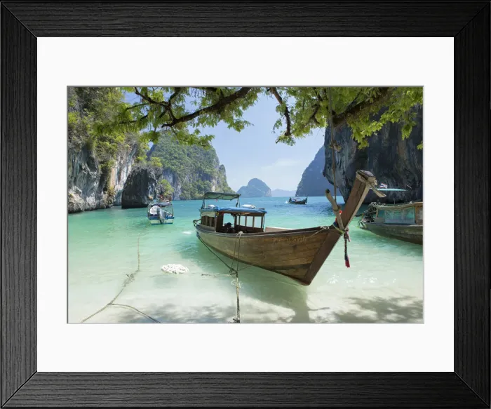 Framed Print : South East Asia, Thailand, Krabi province, Koh Hong archipelago, Koh Lading, long-tail Framed Print : South East Asia, Thailand, Krabi province, Koh Hong archipelago, Koh Lading, long-tail