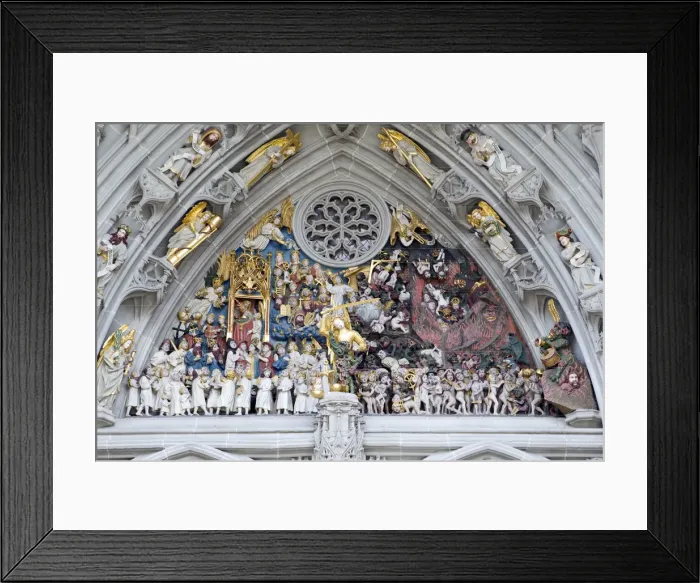 Framed Print : The Last Devotion carving at the entrance of the Bern Munster or Saint Vincents Cathedral Framed Print : The Last Devotion carving at the entrance of the Bern Munster or Saint Vincents Cathedral