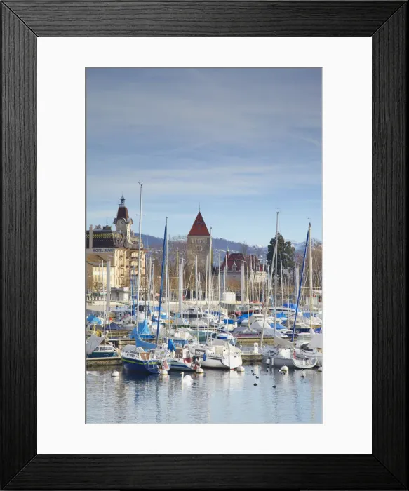 Framed Print : Ouchy harbour, Lausanne, Vaud, Switzerland Framed Print : Ouchy harbour, Lausanne, Vaud, Switzerland