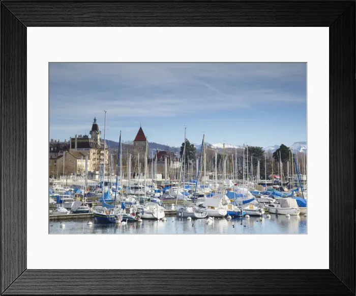 Framed Print : Ouchy harbour, Lausanne, Vaud, Switzerland Framed Print : Ouchy harbour, Lausanne, Vaud, Switzerland
