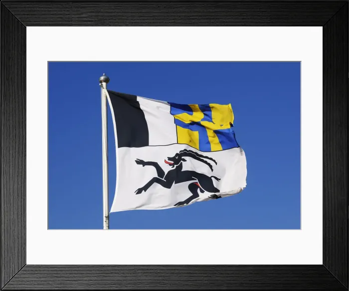 Framed Print : Flag of Grisons, Switzerland Framed Print : Flag of Grisons, Switzerland