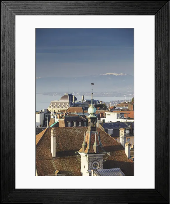 Framed Print : City skyline, Lausanne, Vaud, Switzerland Framed Print : City skyline, Lausanne, Vaud, Switzerland