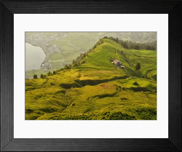 Framed Print : View to town of Arth and lake Zug from top of Mount Rigi, Switzerland, North-Eastern Framed Print : View to town of Arth and lake Zug from top of Mount Rigi, Switzerland, North-Eastern