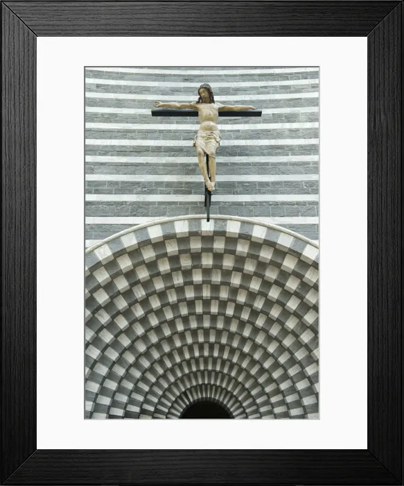 Framed Print : Europe, Switzerland, Ticino, Mogno, the entrance to a modern church Framed Print : Europe, Switzerland, Ticino, Mogno, the entrance to a modern church