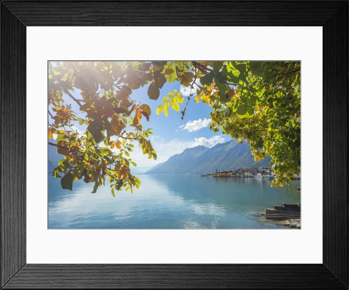 Framed Print : View at Brienz with Lake Brienz, Berner Oberland, Switzerland Framed Print : View at Brienz with Lake Brienz, Berner Oberland, Switzerland