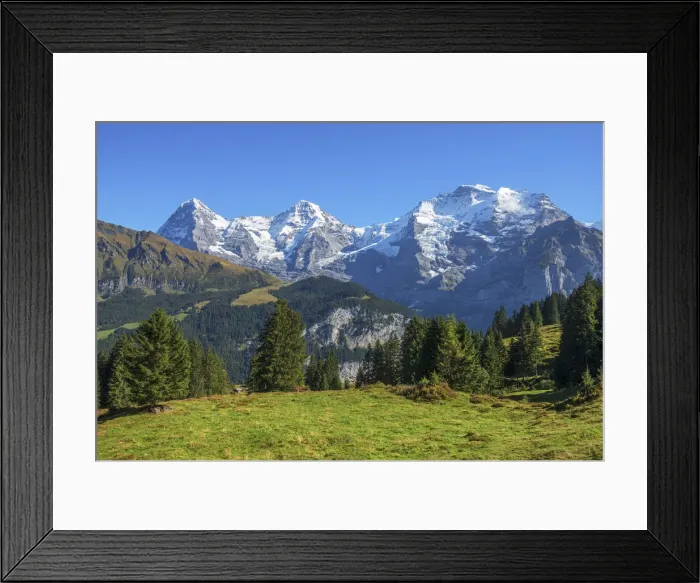 Framed Print : Eiger, Maonch and Jungfrau from Winteregg, MAorren, Berner Oberland, Switzerland Framed Print : Eiger, Maonch and Jungfrau from Winteregg, MAorren, Berner Oberland, Switzerland