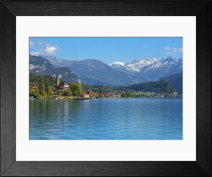 Framed Print : Lake Brienz with Brienz, Berner Oberland, Switzerland