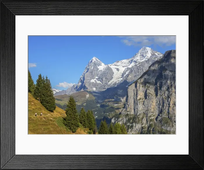 Framed Print : Eiger and Monch from Mürren, Berner Oberland, Switzerland Framed Print : Eiger and Monch from Mürren, Berner Oberland, Switzerland