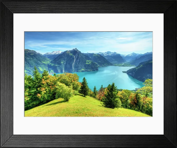 Framed Print : View at Lake Lucerne with Altdorf and Glarner Alps at fall, Unterwalden, Switzerland Framed Print : View at Lake Lucerne with Altdorf and Glarner Alps at fall, Unterwalden, Switzerland