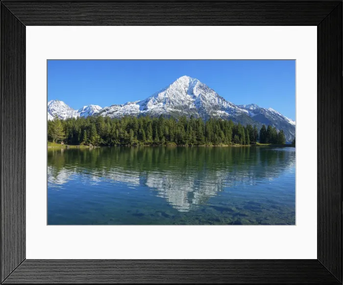 Framed Print : Arni lake with Bristen mountain at fall, Uri, Switzerland