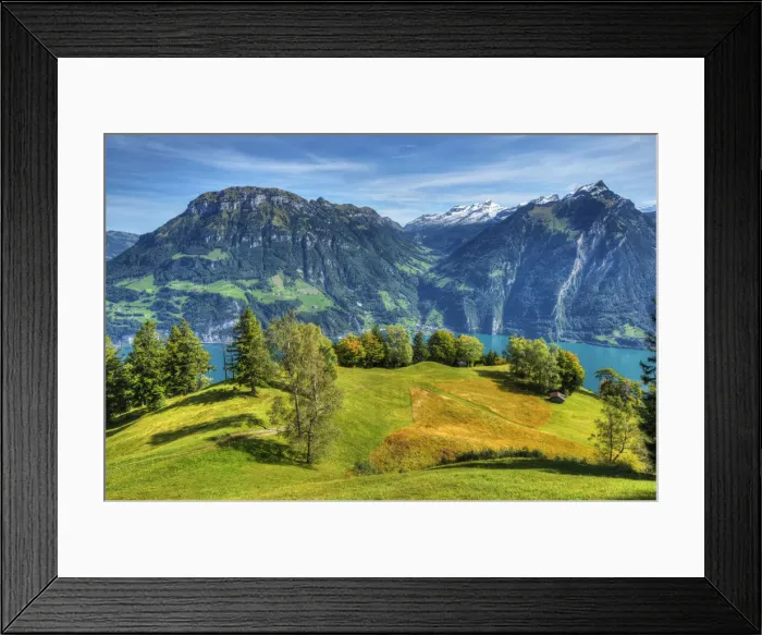 Framed Print : View at Lake Lucerne with Siskon and Glarner Alps at fall, Unterwalden, Switzerland Framed Print : View at Lake Lucerne with Siskon and Glarner Alps at fall, Unterwalden, Switzerland