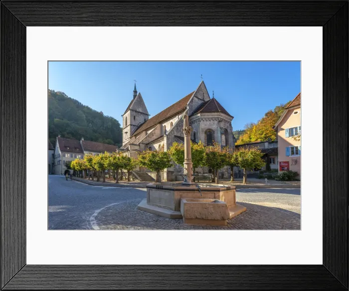 Framed Print : Collegiate church of St. Ursanne, Jura, Switzerland Framed Print : Collegiate church of St. Ursanne, Jura, Switzerland