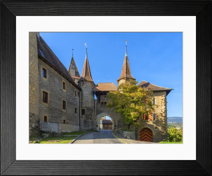 Framed Print : City gate of Colombier, Neuchatel, Switzerland Framed Print : City gate of Colombier, Neuchatel, Switzerland