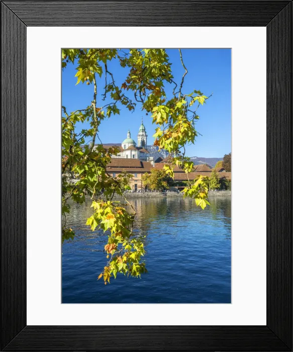 Framed Print : River Aare with St. Ursen cathedral, Solothurn, Switzerland Framed Print : River Aare with St. Ursen cathedral, Solothurn, Switzerland